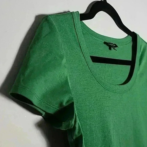 Lafayette 148 New York Modern Short-Sleeve Green Cotton Jersey Tee Size Small - Picture 9 of 11